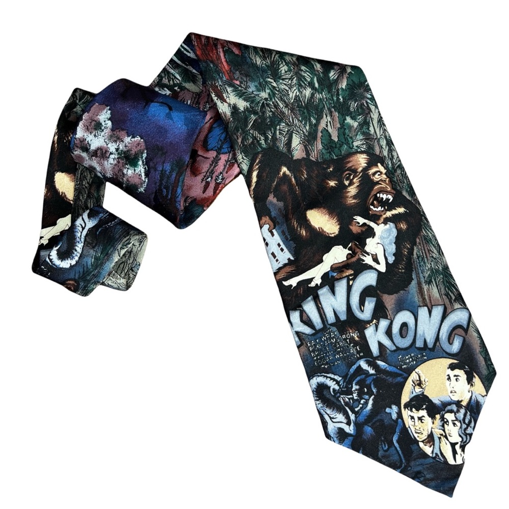vintage 90s American Film Classics : King Kong silk mens tie